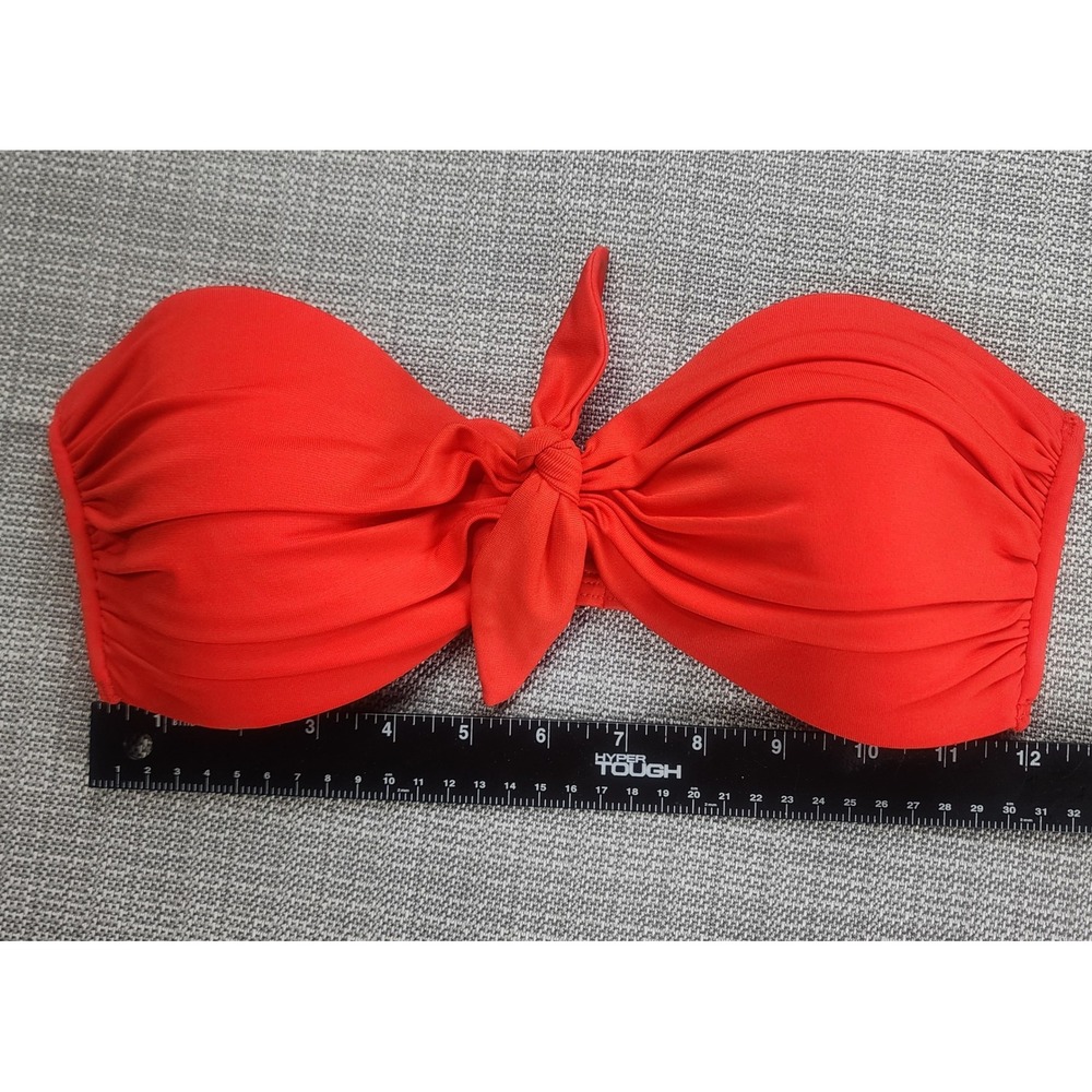 Michael Kors Womens Bikini Set Size 4 Red Bandeau Side Tie MK48427 - Picture 6 of 12